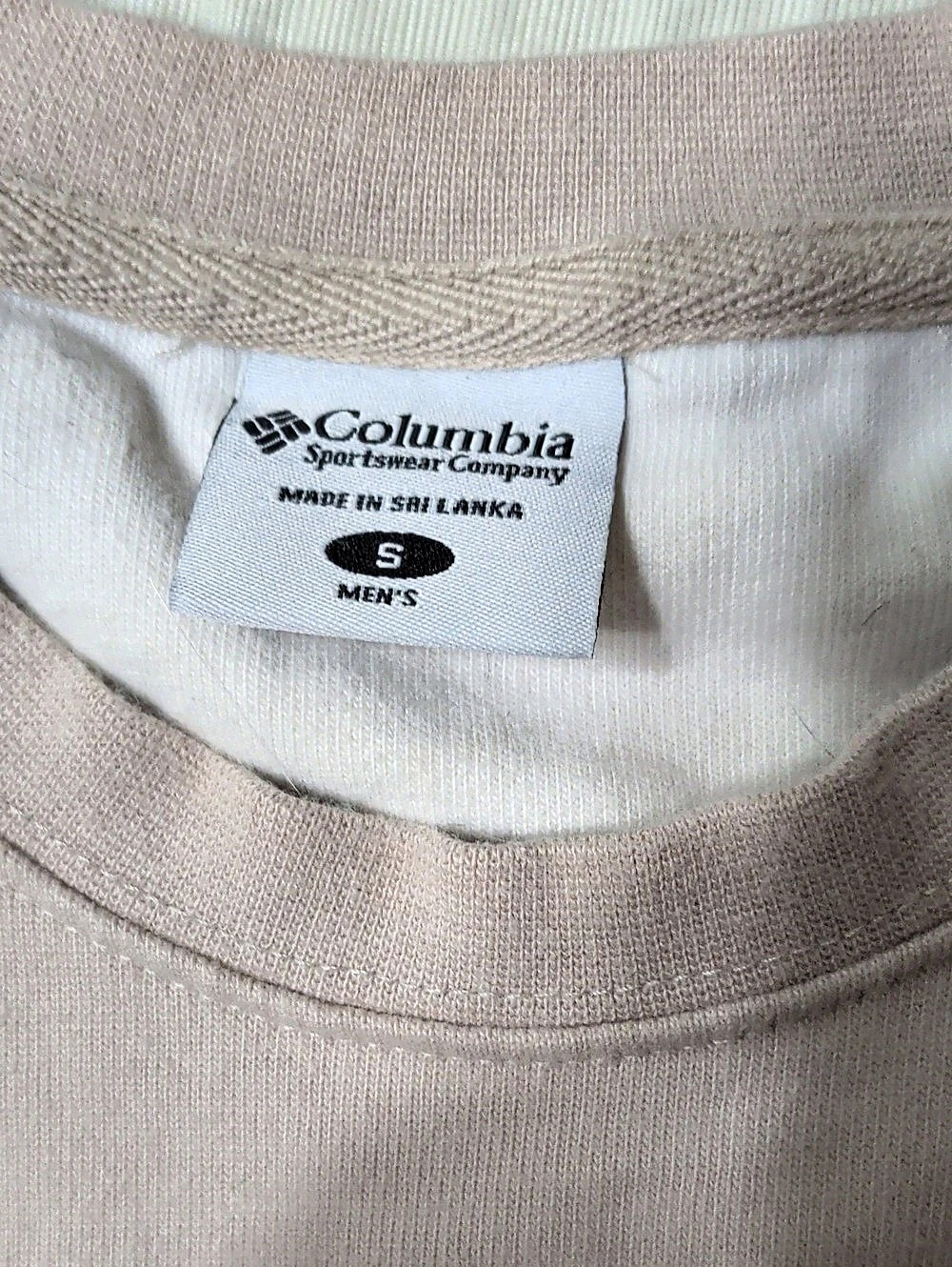 Columbia Hart Mountain II Crew Crewneck Sweatshirt Beige Small - Picture 3 of 6